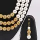 White Color Real Pearls Jaipuri Jewellery Set. 
