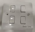Energy Super White 10A Four Gang Electrical 4 Wall Switch Socket.