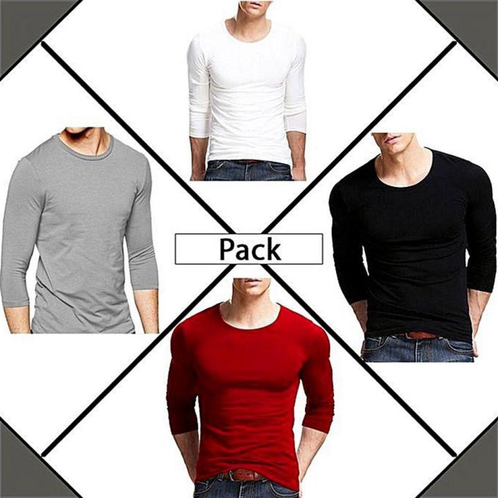 pack of 4 combo Cotton Full Sleeve Casual T-Shirt for Men's