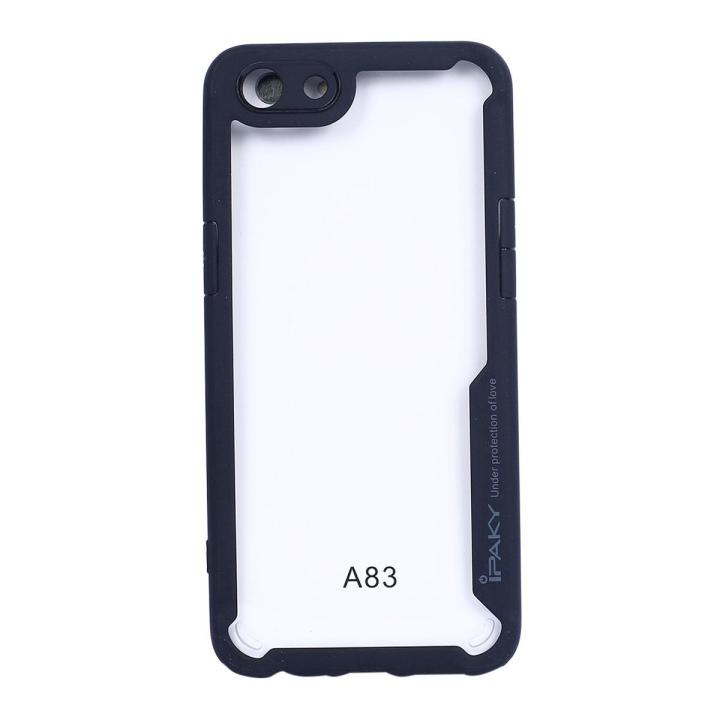 Oppo A83 Ipaky Bumper Protective Transparent Case - Black