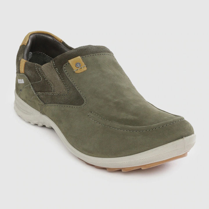 Woodland Solid Slip-on Sneakers for Men - 3244119 Olive Green
