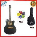 Signature 265 Loud Series Acoustic Best Guitar with Electric Output + 3 Picks + Bag. 