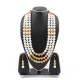 White Color Real Pearls Jaipuri Jewellery Set. 