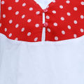 White Red Linen Frock For Girls. 