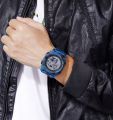 SKMEI SK1576L Navy Blue Camouflage PU Digital Watch For Unisex - Navy Blue Camouflage. 