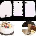 3Pcs Plastic Fondant Cake Cream Scraper Spatula Dough Cutter Kitchen Baking Tool.