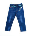 "Boys' Denim Full Pants  With Belt Navy Blue". 