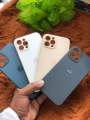 For Appel 12 Pro Max Luxury back glass matte Finishing Silicone Protect Back Cover Soft.