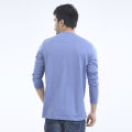 Hidency print Vinyl Sky Blue Color Cotton Full Sleeve T-Shirt For Men's. 