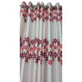Synthetic Silk Curtain- Red,Maroon,Golden and White From Suba International.