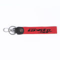 SUZUKI Gixxer SF Double Hook Long lace  Leather Key Ring for Bike Riders -Red. 