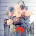 Cotton Ball Small Fairy Lights Decorative 20 pcs Set Colour String Lamp for Festival Home Decoration Wedding Party Eid Christmas Room Curtain Xmas Bedroom.