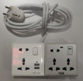 Multi Plug Custom Made Energy Super VIP 5 Pin 2 USB 2 Gang Extension Socket with Switch ABS 40/76 wire 2Gang 4076 Homemade MultiPlug PVC 8 Pin T&B.