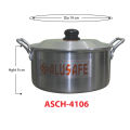 Alusafe Aluminium Casserole with lid 19 cm (19*09 cm). 