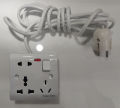 Multi Plug Custom Made Energy Super White 8 Pin 1 Gang Extension Socket with Switch ABS 40/76 wire 1Gang 4076 Homemade MultiPlug PVC 8Pin. 