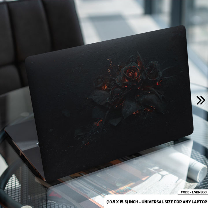 Black Rose Abstract Art Laptop Sticker Skin and Decal Removable Waterproof Laptop Skin With All Accessories (10.5x15.5 inch) - LSKN960 - Neo Print