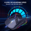 HXSJ T90 3 Modes BT 3.0 + 5.0 + 2.4G  Chargable RGB Lighting Color Mouse Mice for Game Office with Adjustable 800-3200 5 Level DPI. 