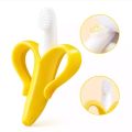 Baby Teether Toys BPA Banana Teething Ring Silicone Chew Dental Care Toothbrush Nursing Beads Gift For Infant.