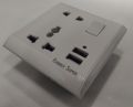 Energy Super VIP Off White 13A 5 Pin Double USB Multi Dual Universal Socket Switch 5Pin. 