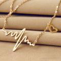 Heart Beat Pendant Necklaces for Women  Korean Women's Heart Beat Pendant Chain. 