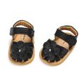 [TinyStepsBD] Flower design sandals for Baby Girls (Black). 