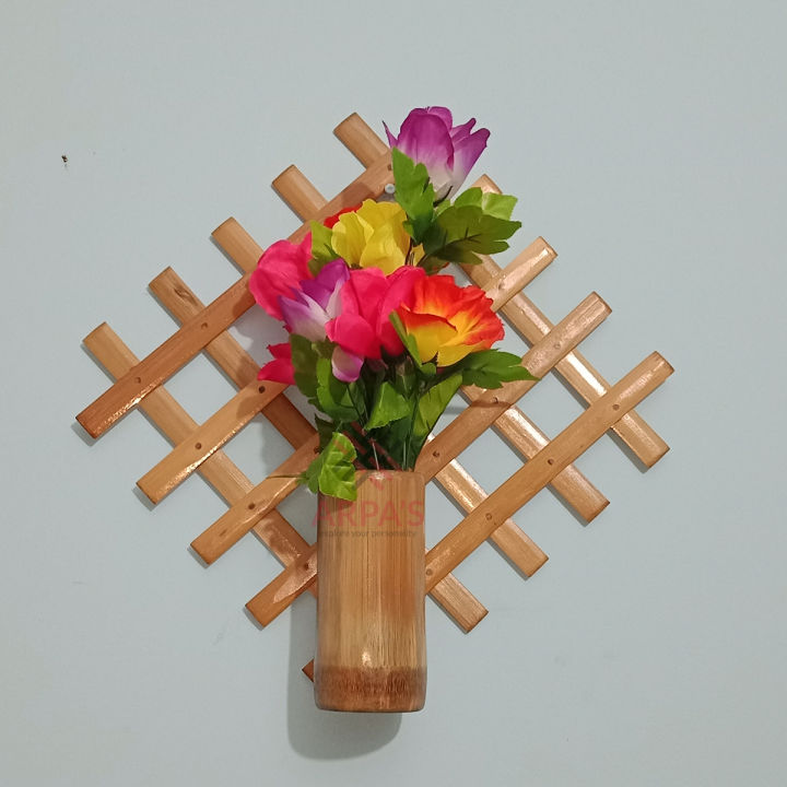 Bamboo Made Wall Hanging Flower Vase for Your Home & Office Decoration