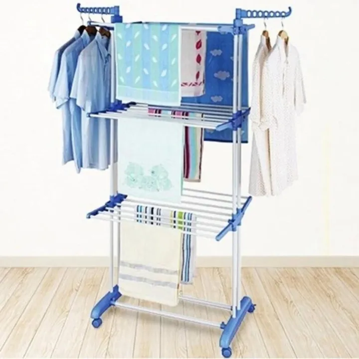 Universal%20Cloth%20Hanger%20Rack%20With%20Double%20Pole-Stand%203%20Tier%20Cloth%20Dry%20Hanger%20Stand%20-%20Image%202