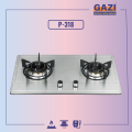 Gazi Smiss Stainless Steel Auto Ignition Blue Flame Double Burner Gas stove P-318 LPG. 