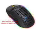 HXSJ T90 3 Modes BT 3.0 + 5.0 + 2.4G  Chargable RGB Lighting Color Mouse Mice for Game Office with Adjustable 800-3200 5 Level DPI. 