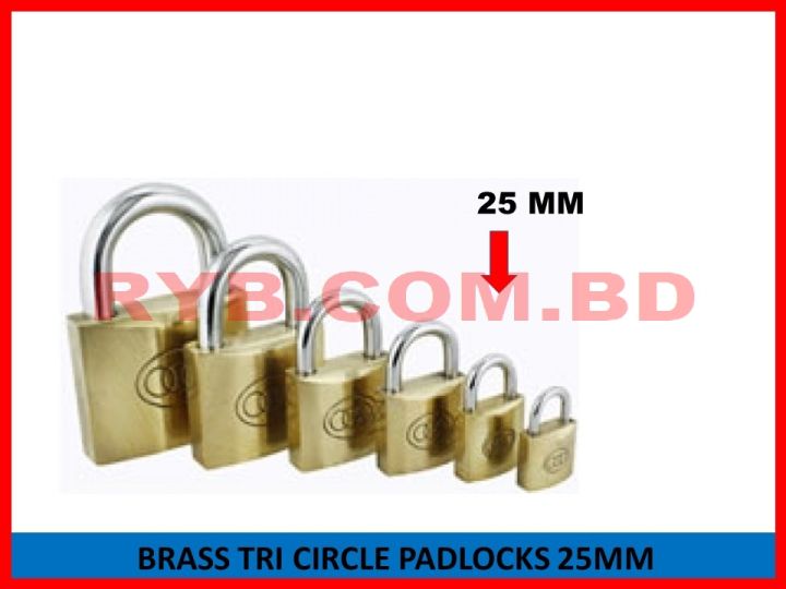 Solid%20Brass%20Tri-Circle%20Padlock%2025mm%20-%20Image%202
