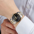 OPK Watch for Men Waterproof Sports  Stainless Steel Casual Watch Quartz Movement Dual Calendar Display Fashion Handsome and Cool White/Gold/Black. 