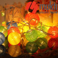 Cotton Ball Small Fairy Lights Decorative 20 pcs Set Colour String Lamp for Festival Home Decoration Wedding Party Eid Christmas Room Curtain Xmas Bedroom.