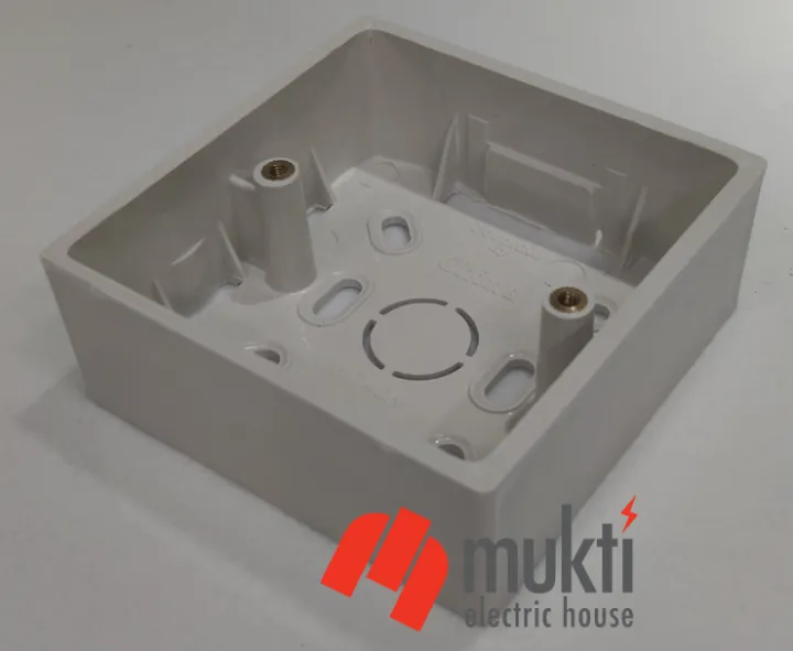 5Pcs%20One%20Gang%20PVC%20China%20Made%20MK%20Type%20White%20Junction%20Box%20for%20Electrical%20Premium%20Caliber%20Plastic%20Wall%201Gang%20Back%201%20Box%20-%20Image%203