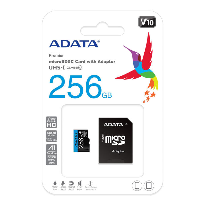 ADATA 256GB Class 10 (microSD-water/shock proof) Memory Card