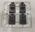 Energy Super White 10A Four Gang Electrical 4 Wall Switch Socket.
