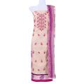 Unstitched Violet & Light White Cotton ambroidered Shalwar Kameez for women. 