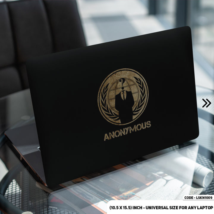 Anonymous Logo Laptop Skin & Laptop Sticker Waterproof Removable Sticker For Any Kind of Laptop - (10.5X15.5 Inch) - LSKN1009 - Sticker Buster