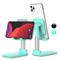 Foldable Portable Desktop Stand Adjustable Height And Angle Phone Holder - White - Mobile Stand. 