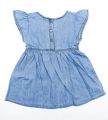 "Girls Denim Summer Stylish Short  Sleeve Frock_Sky blue  ". 