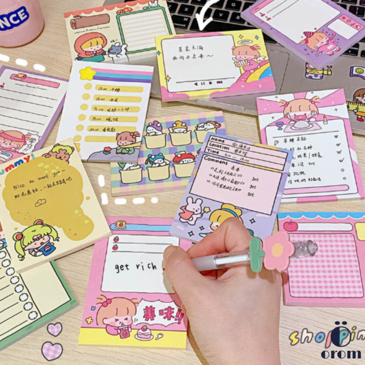 Cute%20Korea%20Cartoon%20Girl%20Notepad%20Message%20Notebook%20Kawaii%20Memopad%20Stationery%2050%20Sheets%20Student%20Plan%20Sticky%20Notes%20-%20Image%204