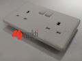 MK Made in Singapore ECORE 13A 3 Pin Flat 2 Gang Dual Outlet Socket with Switch Three 3Pin.