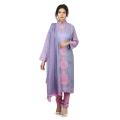 Light Ash  Colour Cotton Stitched Three Piece For Women. 