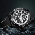 NAVIFORCE NF8018 Black TPU Rubber Chronograph Watch For Men - White & Black. 