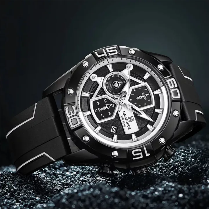 NAVIFORCE%20NF8018%20Black%20TPU%20Rubber%20Chronograph%20Watch%20For%20Men%20-%20White%20&%20Black%20-%20Image%203
