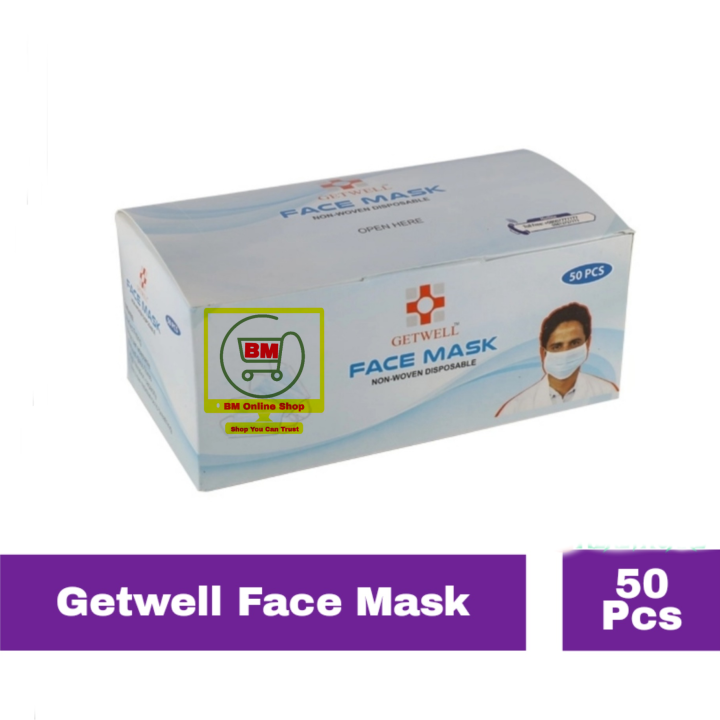 50%20Pcs%20Getwell%20Surgical%20Face%20Mask%20%203%20Ply%20Including%20Melt%20Blown%20Layer%20With%20Nose%20Bar%20For%20Adult%20-%20Image%202