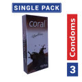 Coral - Chocolate Flavor Lubricated Natural Latex Condom For Men |  Single Pack - 3pcs. 