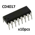 10 pieces CD4017 Decade Counter IC.