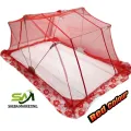 শিশুর মশারি ভাঁজ করা নেট-লাল (থাই মানের) - mosquito net. 