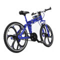2022 Mini Folding Bicycle, Miniature Alloy Folding Mountain Bike Model, Yellow/Red/Blue. 