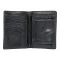 Men Wallet Simple Style Handmade slim black 100 % leather. 